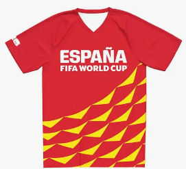 Spain FIFA World Cup 2026 Mens Short Sleeve Sublimated Soccer Fashion Top